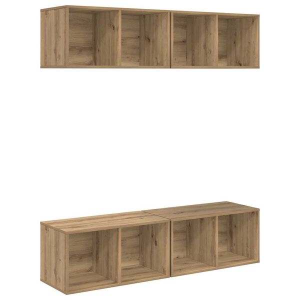 vidaXL TV-Schrankset 4 pcs Artisan-Eiche 37 x 37 x 72 cm Holzwerkstoff