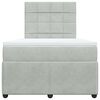 vidaXL Boxspringbett mit Matratze Hellgrau 120x190 cm Samt