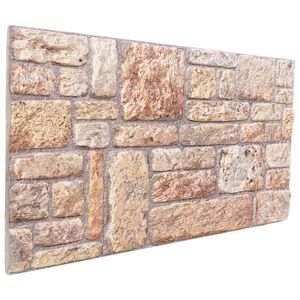 vidaXL Wandpaneele 10 stk. 100 x 50 cm Hellbraun und Wei&szlig; EPS-Schaum