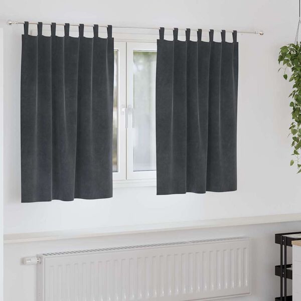vidaXL Verdunkelungsvorh&auml;nge 2 pcs Hellgrau 140 x 140 cm Samt