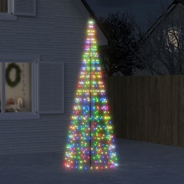 vidaXL LED-Weihnachtsbaum für Fahnenmast 550 LEDs Mehrfarbig 300 cm