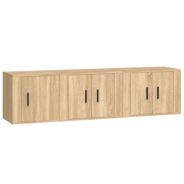 vidaXL 3-tlg. TV-Schrank-Set Sonoma-Eiche Holzwerkstoff