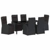 vidaXL Garten Essgruppe 7 stk. Schwarz Poly-Rattan