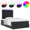 vidaXL Ottoman-Bett mit Matratze & LEDs Schwarz 120x190 cm Stoff