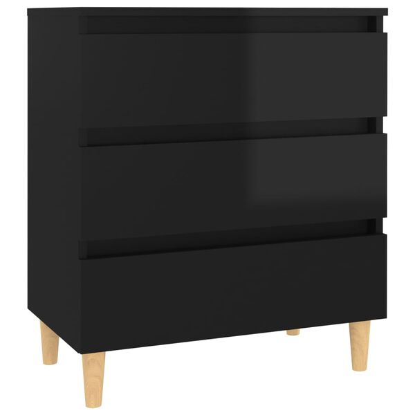 vidaXL Sideboard Hochglanz-Schwarz 60x35x69 cm Holzwerkstoff