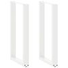 vidaXL Bartischbeine U-Form 2 Stk. Wei&szlig; 50x(90-91) cm Stahl