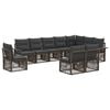 vidaXL Gartensofa-set 10 stk. Grau Poly-Rattan