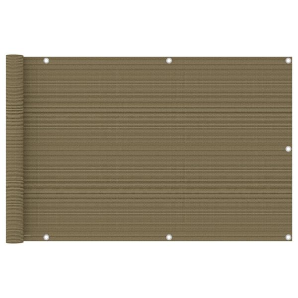 vidaXL Balkon-Sichtschutz Taupe 90x600 cm HDPE