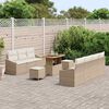 vidaXL Gartensofa-set mit Kissen 10 pcs Beige Poly-Rattan