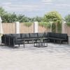 vidaXL Gartensofa-set mit Kissen 11 pcs Schwarz Stahl