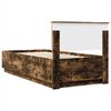 vidaXL Bettrahmen Ger&auml;ucherte Eiche 70 x 190 cm Holzwerkstoff