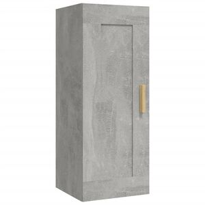 vidaXL Wandschrank Betongrau 35x34x90 cm Holzwerkstoff