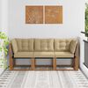 vidaXL Outdoor Mittel- und Ecksofa mit Kissen 3 St&uuml;ck Natur