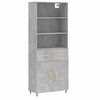 vidaXL Highboard Betongrau 69,5x34x180 cm Holzwerkstoff