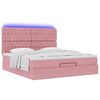 vidaXL Ottoman-Bett mit Matratzen & LEDs Rosa 180x200 cm Samt