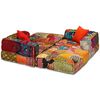 vidaXL 3-Sitzer Modularer Pouf Patchwork Stoff