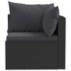 vidaXL 5-tlg. Garten-Lounge-Set mit Auflagen Poly Rattan Schwarz
