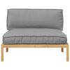vidaXL Sofa Set mit Kissen Uni Grau 120 x 92 x 69 cm Massivholz Akazie