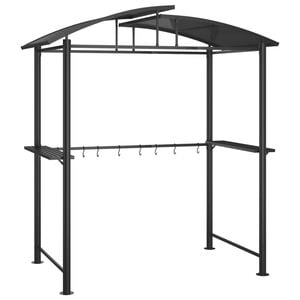 vidaXL Grillpavillon mit Seitenregalen Anthrazit 210x114x230 cm Stahl