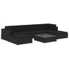 vidaXL 7-tlg. Garten-Lounge-Set mit Auflagen Poly Rattan Schwarz