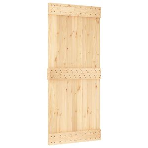 vidaXL Schiebet&uuml;r NARVIK Nat&uuml;rlich und Schwarz 90 x 210 cm (213,5 cm)