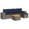 vidaXL 6-tlg. Garten-Sofagarnitur mit Kissen Grau Poly Rattan