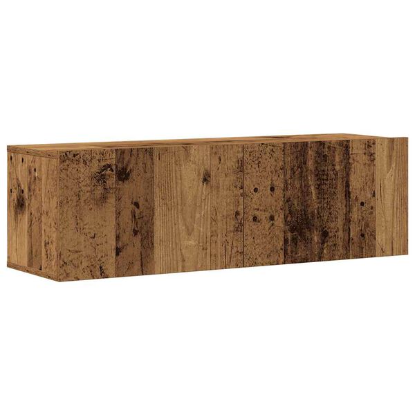 vidaXL 3-tlg. TV-Schrank-Set Wandmontage Altholz-Optik Holzwerkstoff