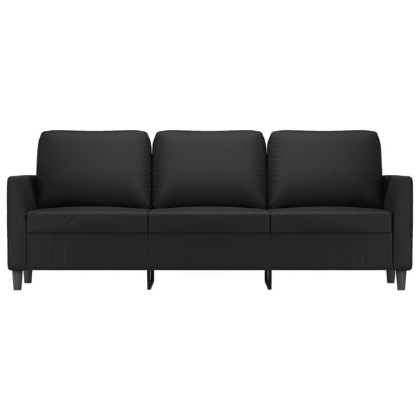 vidaXL 3-Sitzer-Sofa Schwarz 180 cm Kunstleder