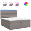 vidaXL Boxspringbett mit Matratze Taupe 180x200 cm Stoff