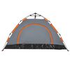 vidaXL Campingzelt 2 Personen Grau und Orange Quick Release