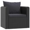 vidaXL 9-tlg. Garten-Lounge-Set mit Auflagen Poly Rattan Schwarz
