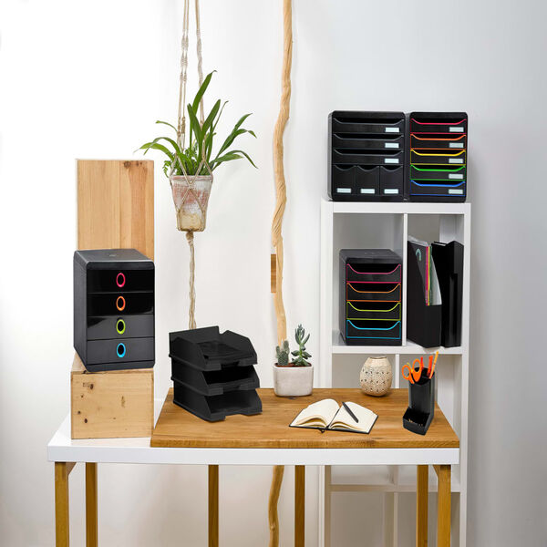 Exacompta Pop-Box Schubladenbox mit 4 Laden Schwarz