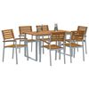 vidaXL Garten Essgruppe 7 pcs Grau und Braun Akazie Massivholz