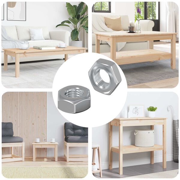 vidaXL Sechskantmuttern 2 pcs Silber M8 Eisen