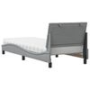 vidaXL Bett mit Matratze "Hanko" Hellgrau 90x190 cm Stoff