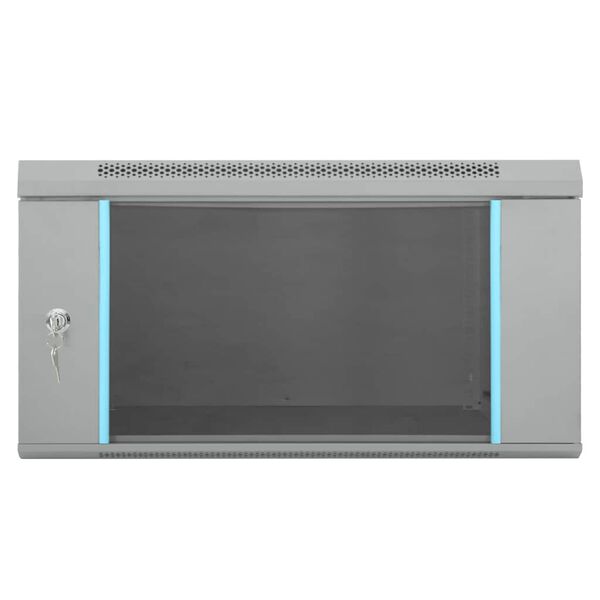 vidaXL Netzwerkschrank mit Speicher Grau 60 x 60 x 35 cm Stahl