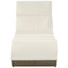vidaXL Sonnenliege mit Auflage Poly Rattan Grau