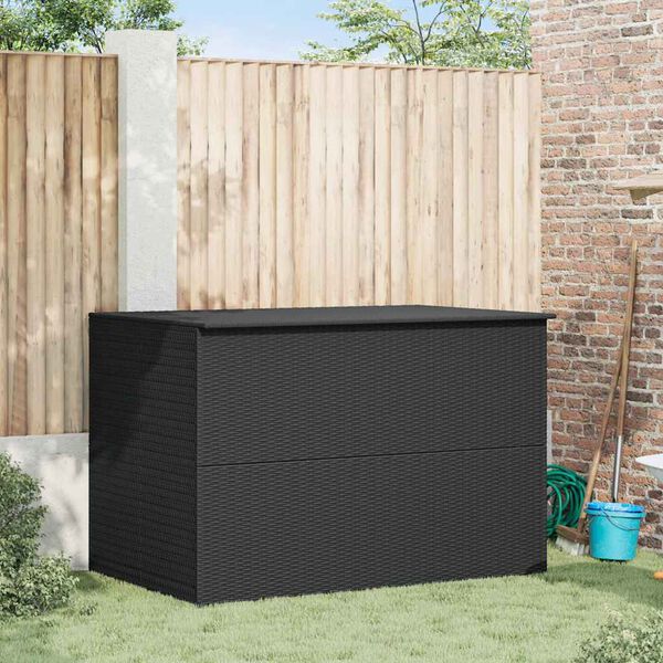 vidaXL Garden-Auflagenbox Schwarz 150x100x100 cm Poly Rattan