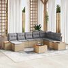 vidaXL Gartensofa-set mit Kissen 9 pcs Beige und Hellgrau Polyrattan