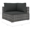 vidaXL 4-tlg. Garten-Lounge-Set mit Auflagen Poly Rattan Grau