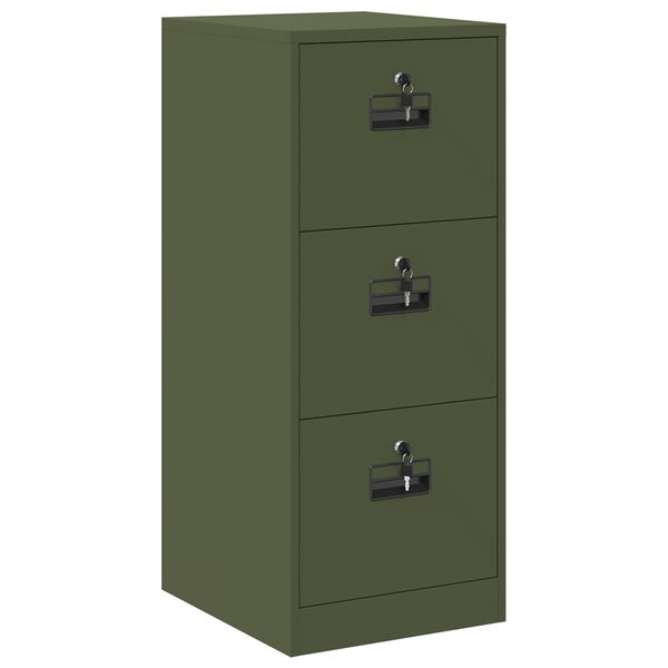 vidaXL Aktenschrank Olive Gr&uuml;n 44 x 50 x 106,5 cm Kaltgewalzter Stahl