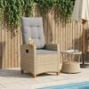 vidaXL Liegestuhl mit Teeteller 62 x 64 x 112 cm Poly-Rattan