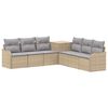 vidaXL Sofa Set 7 stk. Beige und Hellgrau Polyrattan und Stahl