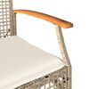vidaXL 3-tlg. Bistro-Set mit Kissen Beige Poly Rattan Akazienholz