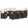 vidaXL Outdoortisch-Set 9 stk. Braun und Creme Wei&szlig; Poly-Rattan