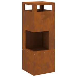 vidaXL Feuerstelle Braun 35 x 35 x 100 cm Stahl