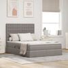 vidaXL Bett mit Stauraum und LED mit LED Taupe 140 x 190 cm Polyester