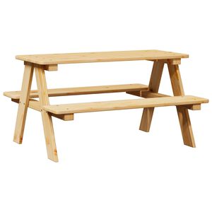 vidaXL Kindertisch mit B&auml;nken IRUN 90x79,5x50 cm Massivholz