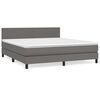 vidaXL Boxspringbett mit Matratze Grau 180x200 cm Kunstleder