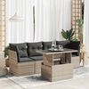 vidaXL 5-tlg. Garten-Sofagarnitur mit Kissen Grau Poly Rattan